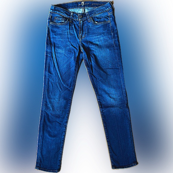 7 FOR ALL MANKIND ~ GWENEVERE Women’s Jeans Skinny Blue ~ 26 - Picture 2 of 8